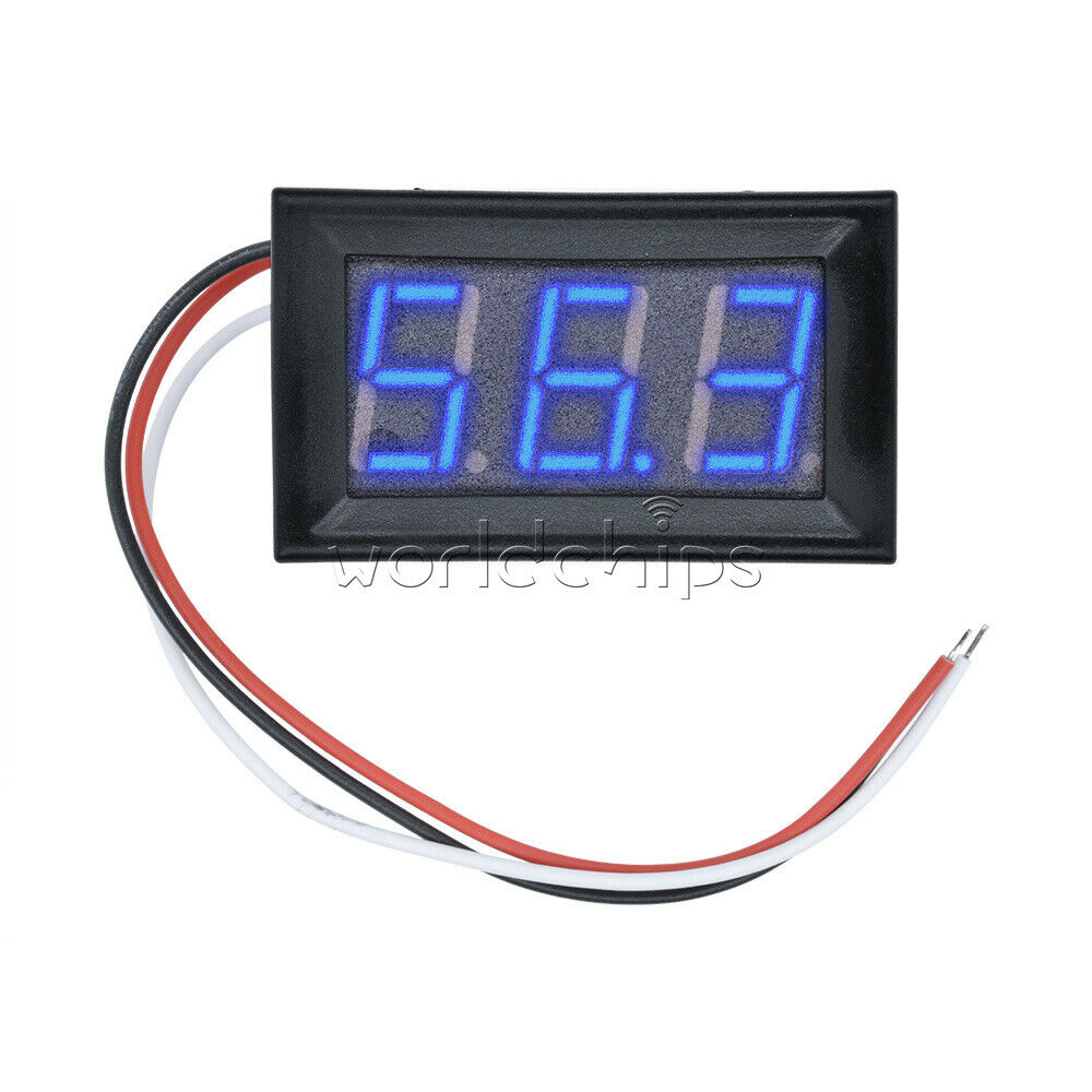 Mini Blue LED Display DC 0V to 99.9V Panel Meter Digital Voltmeter Three Wires