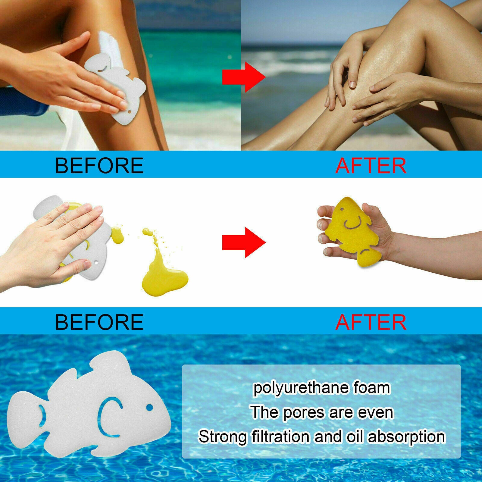 6X Hot Tub Scum Absorber, SPA Oil Absorbing Accessories Scum Sponge for Hot Tubs