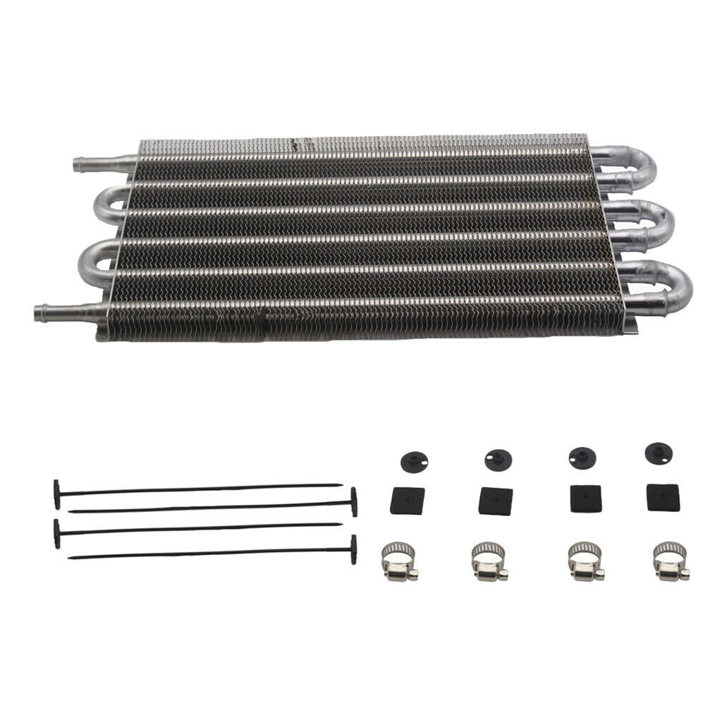 6 Row Car Radiator Remote Aluminum Transmission Oil Cooler + Hose
