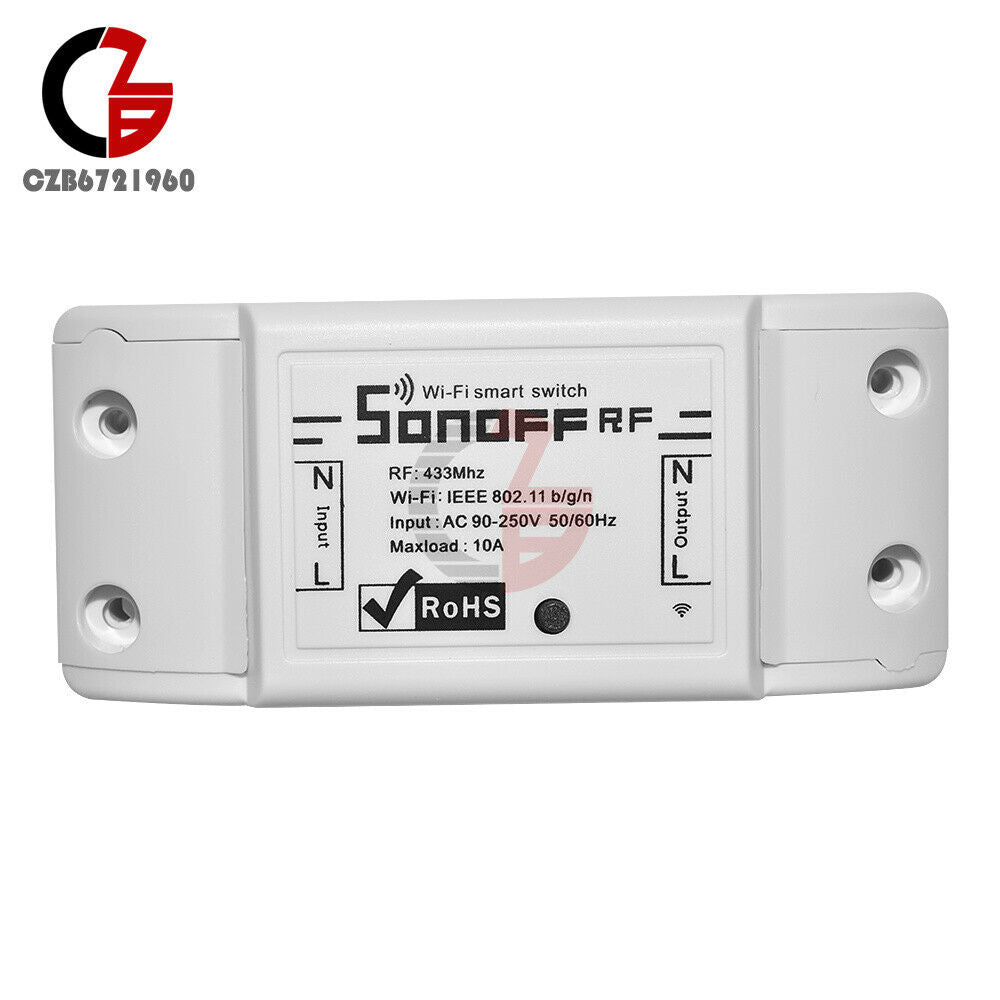 Sonoff 433MHz WiFi Wireless Switch + RF Receiver Remote Control For Smart Home