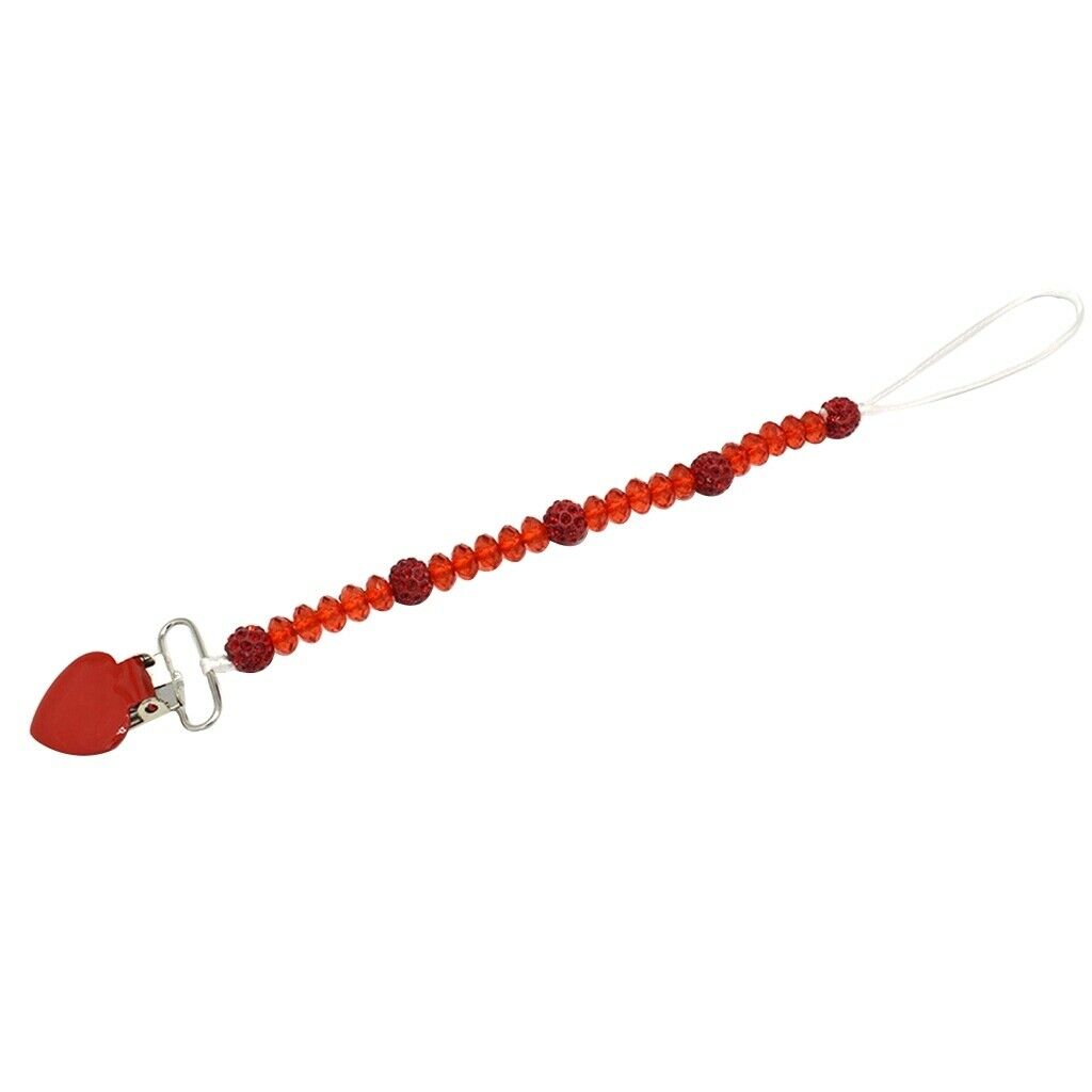 3pcs Baby Pacifier Crystal Pacifier Chain Clip Black White Red