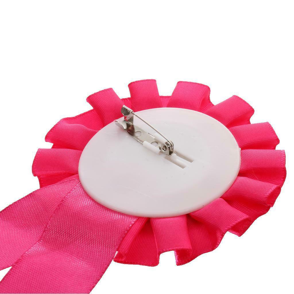 2Pcs Novelty Diamante Rhinestone Rose 50th Birthday Rosette Satin Ribbon
