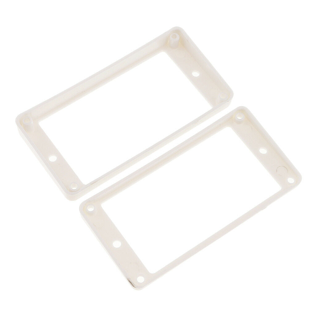 Set of 2 Humbucker Pickup Mounting Rings for Bridge and Neck Pckup White