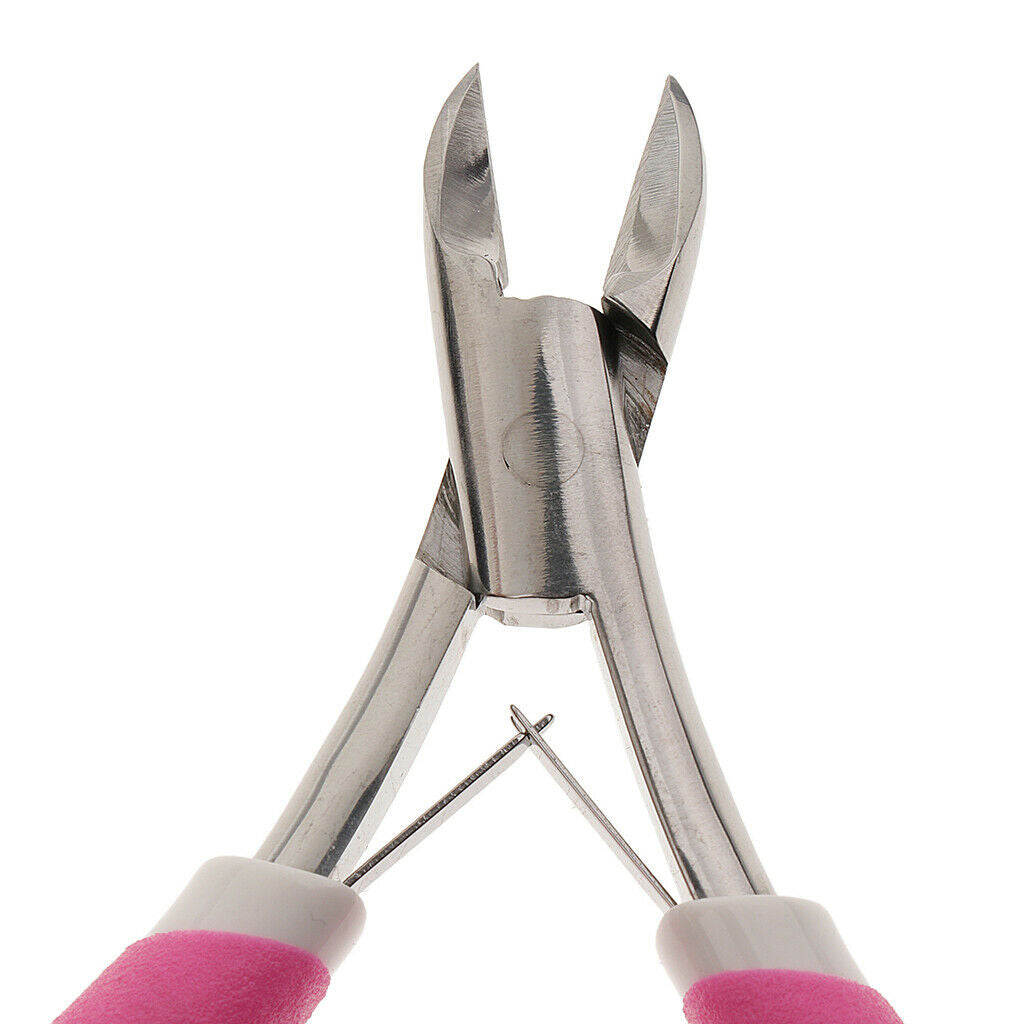 Steel Nail Pliers Toe Nail Clipper Manicure Pedicure Cutter Clamp Tool Pink