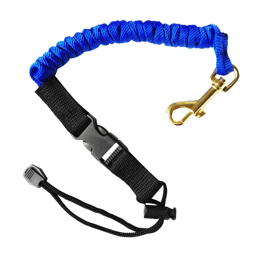 Adjustable Kayak Canoe Boating Safety Fishing Rod/Paddle Leash Blue 110cm