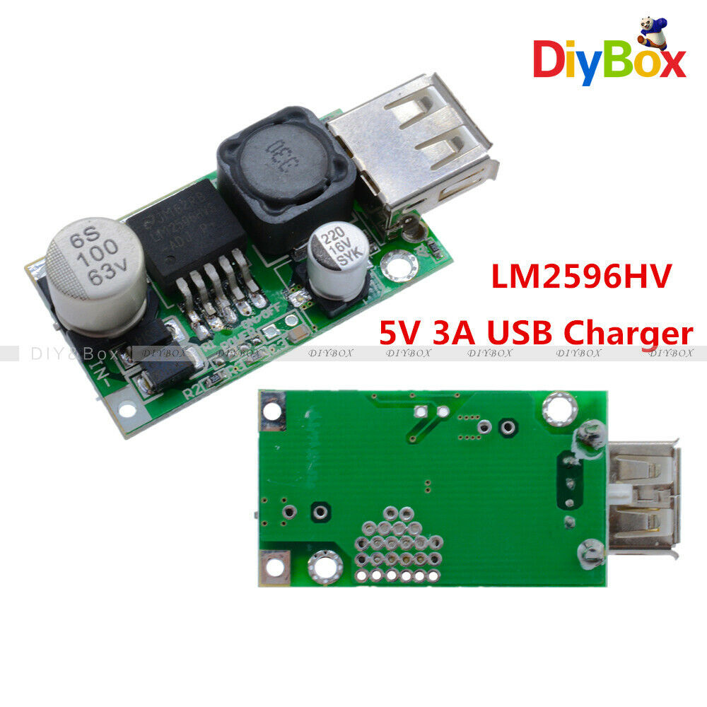 LM2596HV DC-DC Buck 5V Converter Module 9V/12V/24V/36V/48V to 5V 3A USB Charger