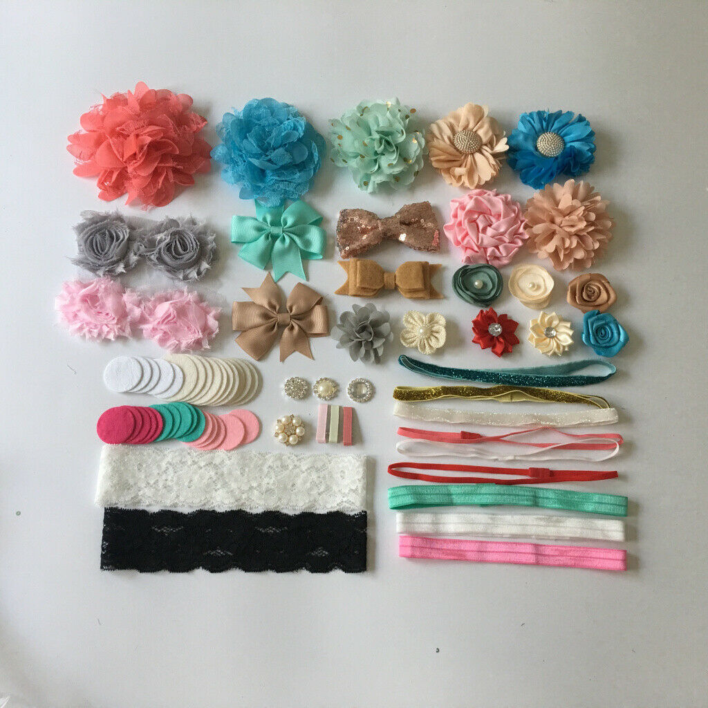 DIY Baby Headband Making Kits Baby Shower Headband Stations White/Pink/Blue