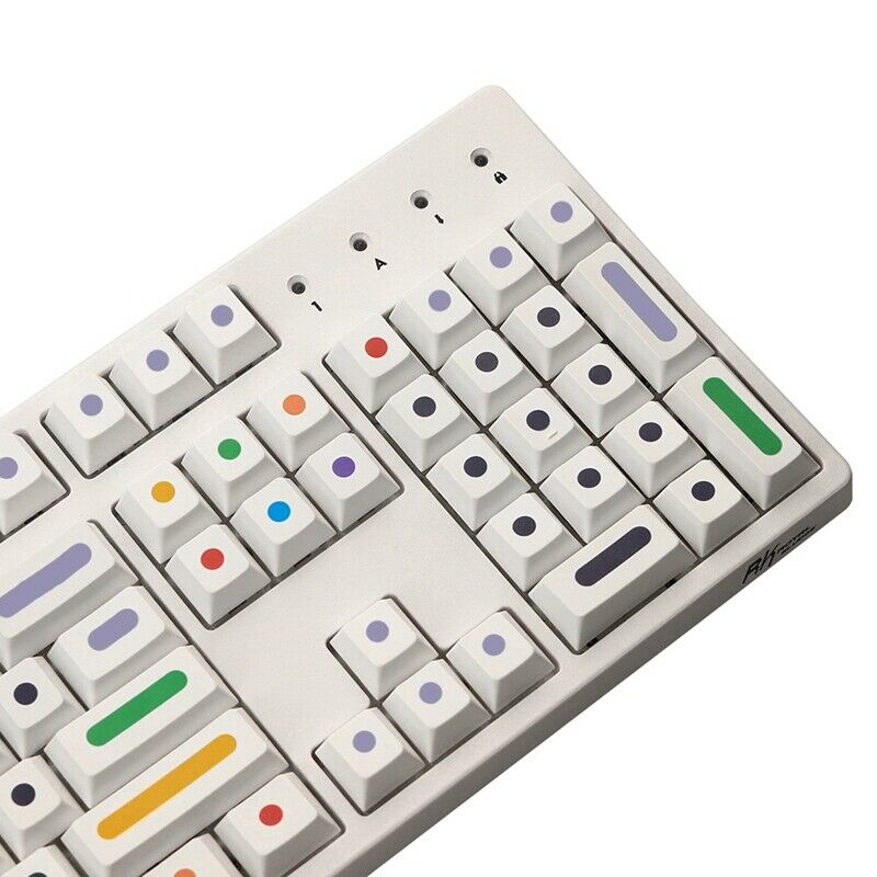 128 Keys/Set White Colour Dots Keycaps Cherry Profile PBT Key Caps for MX SwM5X1