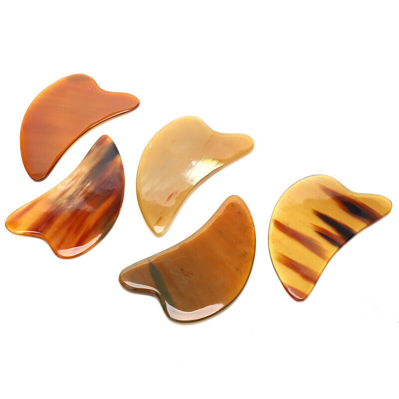 Natural Ox Horn Gua Sha Board Gouache Scraper Face Massager Facial Lift Scrap Pb