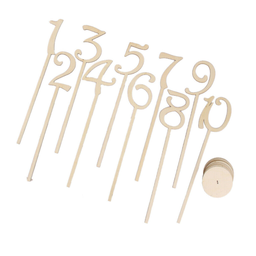1-20 Set Wooden Table Numbers Set With Basic Wedding Party Decoration