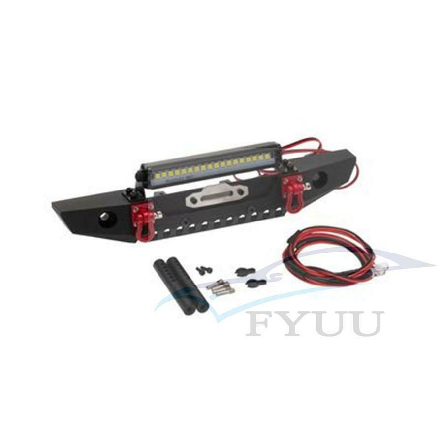 Metal Front Bumper & LED Lighting System for 1/10 RC TRX4 Axial SCX10 & SCX10 II