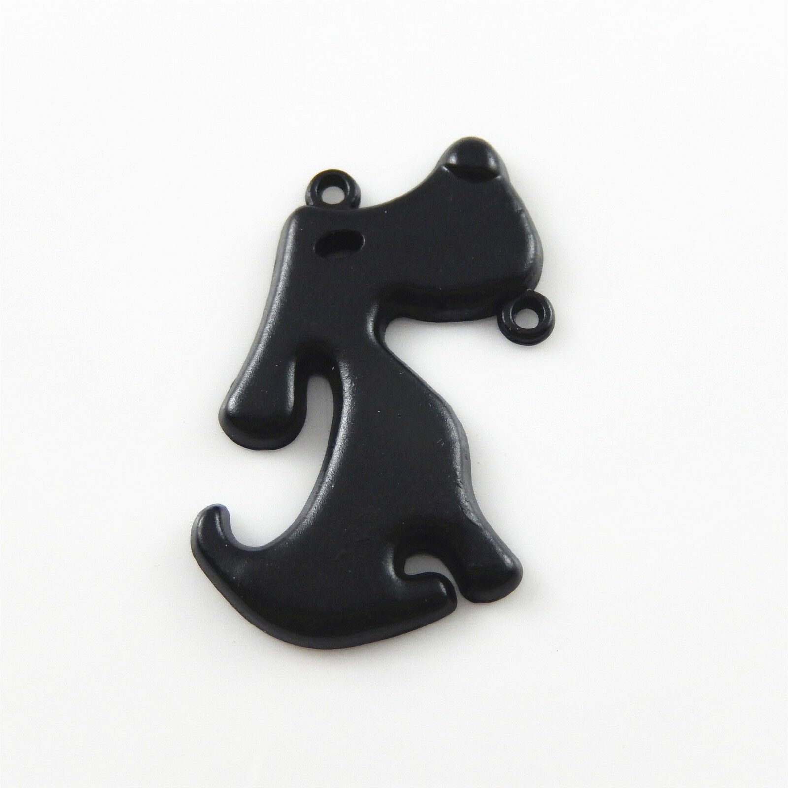 10 pcs Black Tone Cute Dog Charm Alloy Pendant Jewelry Making Connector 38x22mm