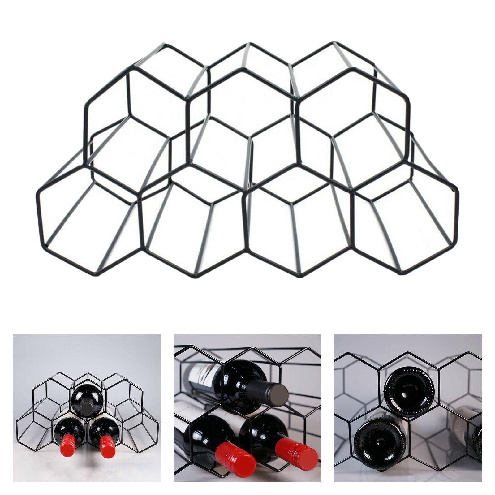 Metal Countertop Wine Rack Wine Bottle Rack Wine Holders for Home Pantry