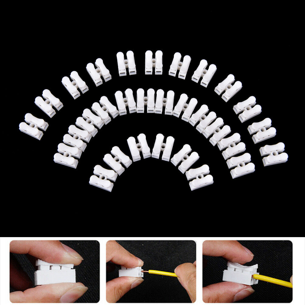 30x Self Locking mini 2Pin Cable Connectors Quick Splice Lock Wire Termina.l8