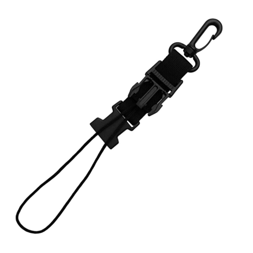 Scuba Dive Light Camera BCD Lanyard with Quick Release Buckle Clip Black A