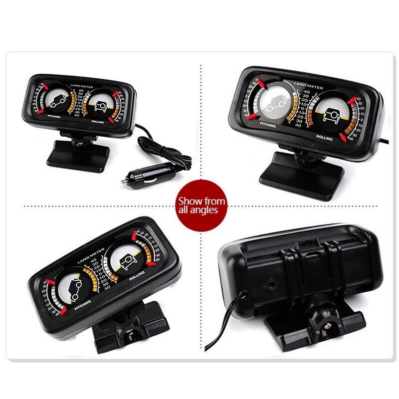 12V TR-313 SUV Car Two-barreled Inclinometer Compass Balance Level Slope Guage