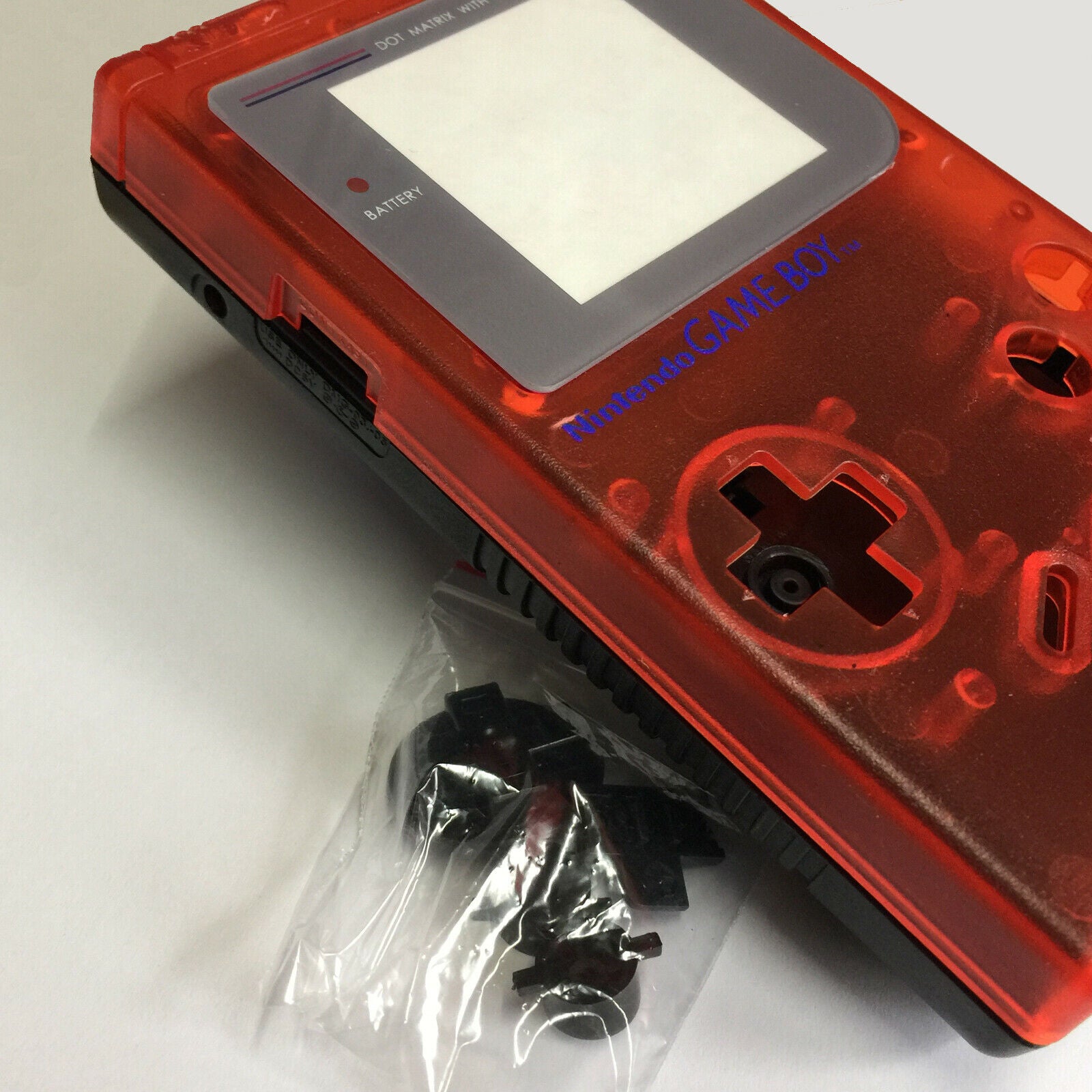 Housing for Game Boy DMG-01 Nintendo shell mod kit - Clear Red & Black | ZedLabz
