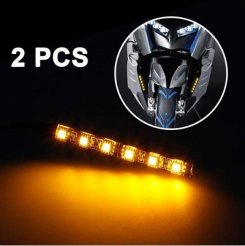 2pc Turn signal taillight Amber 6 LED lights Strip for yamaha motorcycle