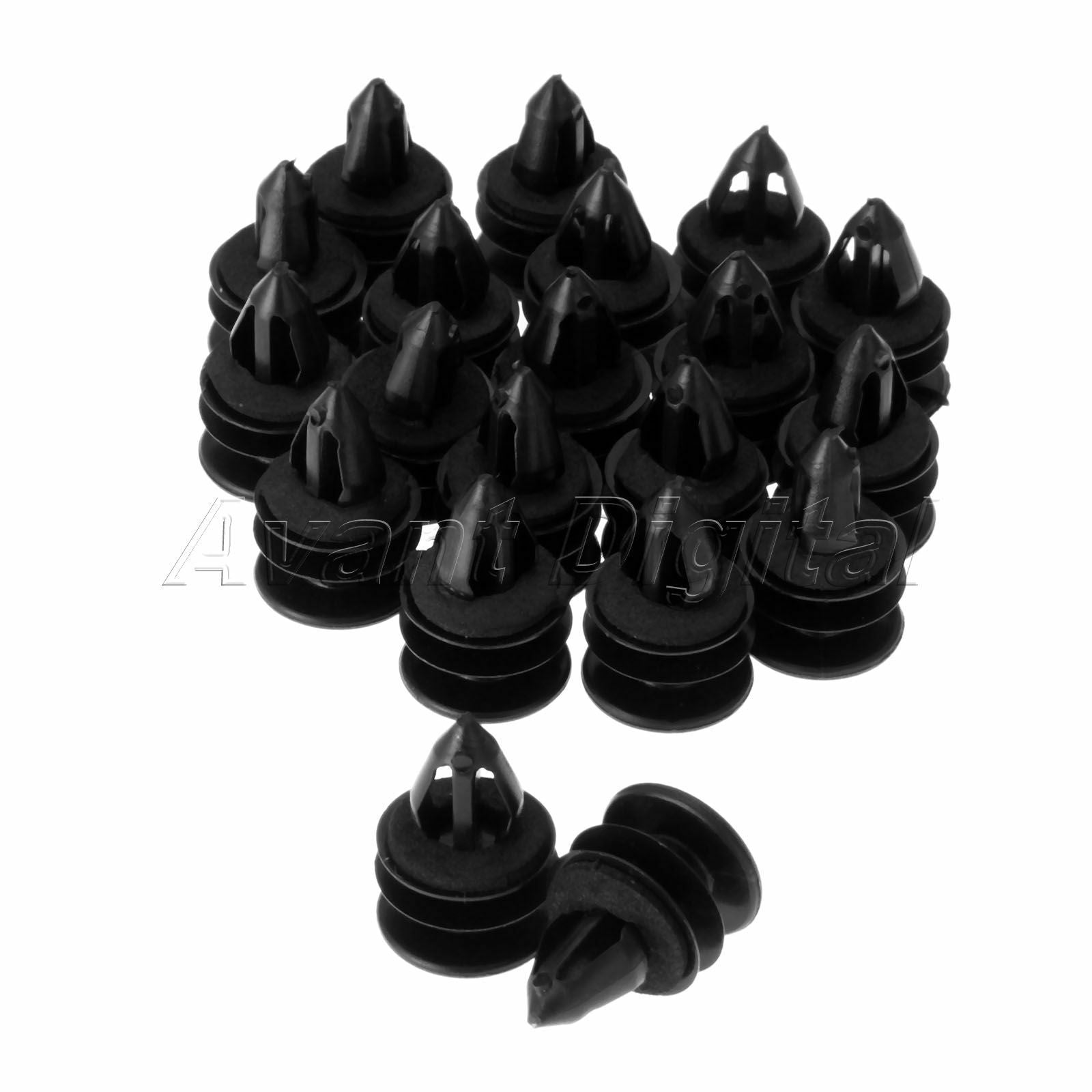 20PC Black Nylon Clips Auto Car For GM Replaces 11519031 Hummer H2 2003-On