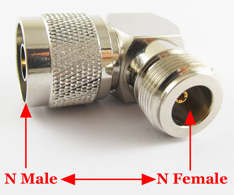 1pc Brass N Male Plug to N Jack Female Right Angle RF Coaxial Adapter Connector