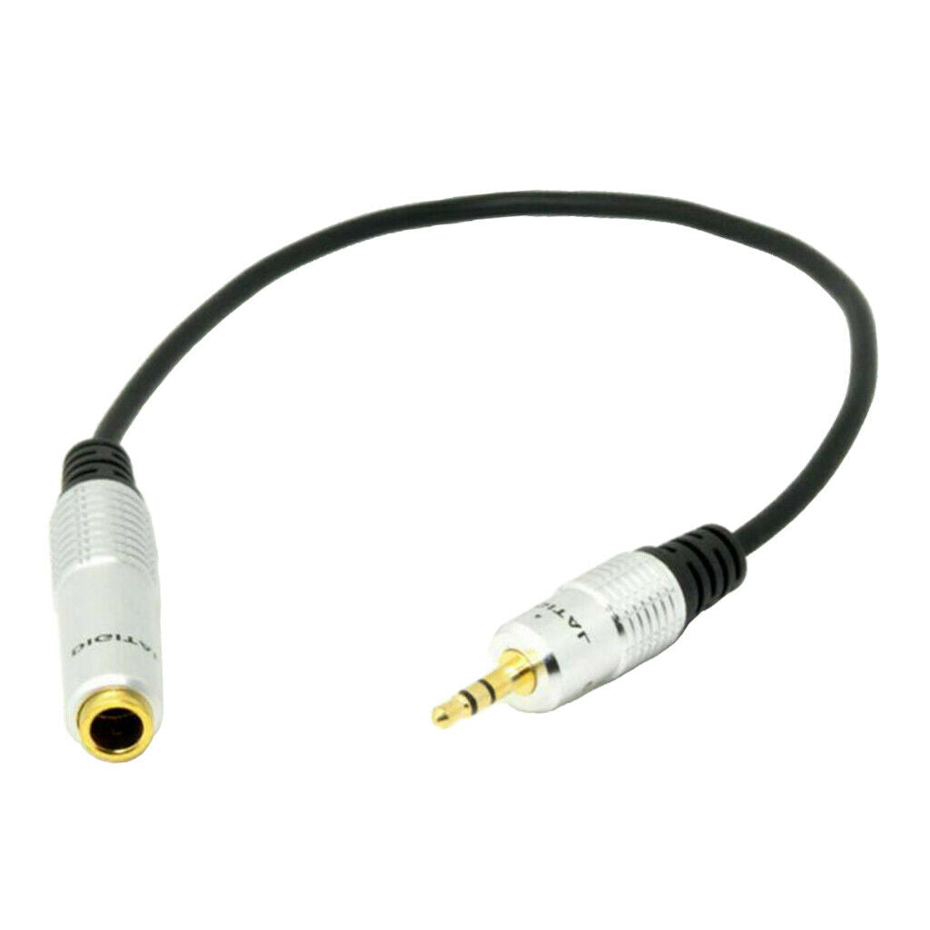 Audio 6.35mm 1/4" Female to 3.5mm 1/8" Male Stereo Cable Cord 30cm New