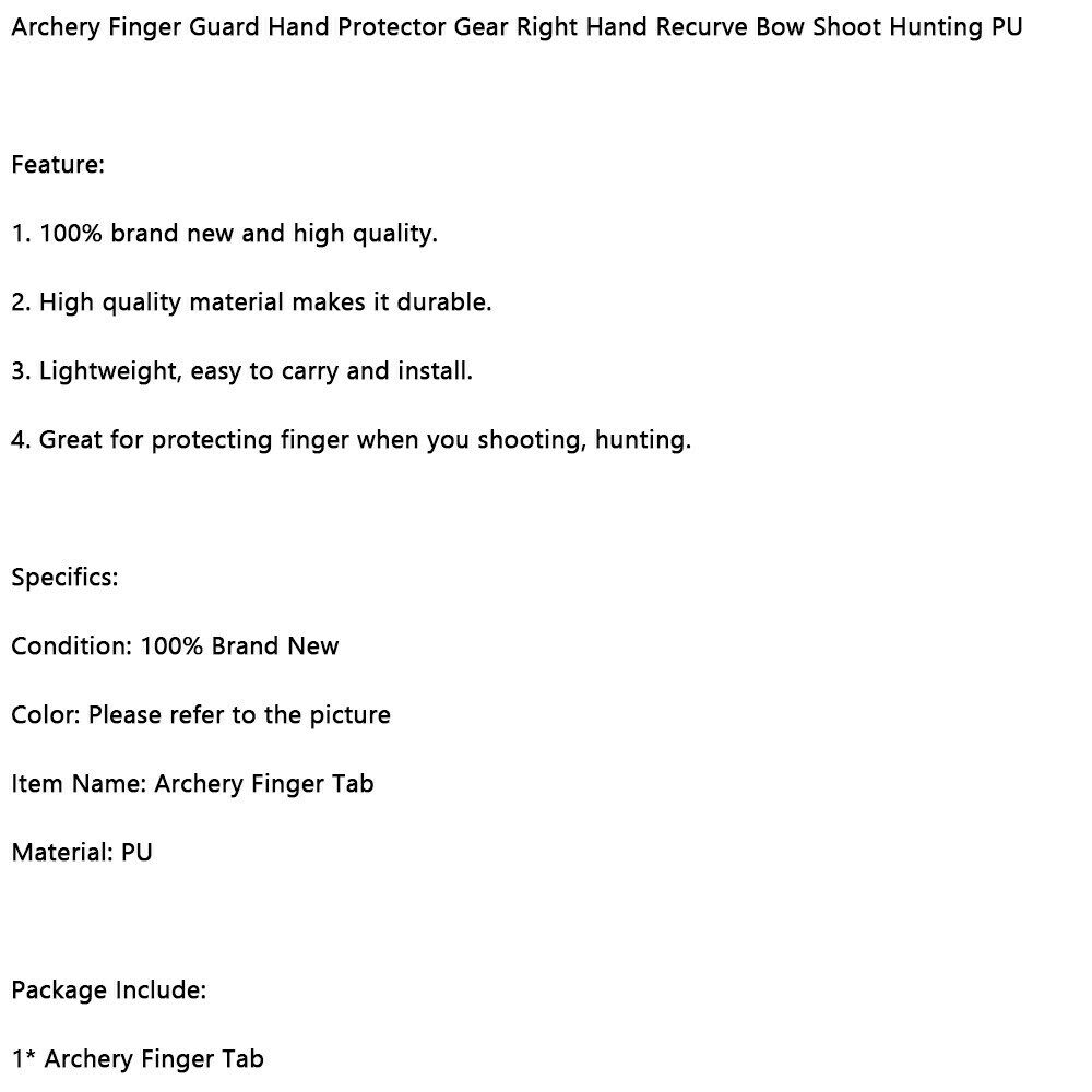 Archery Finger Guard Hand Protector Gear Right Hand Recurve Bow Shoot Hunting PU