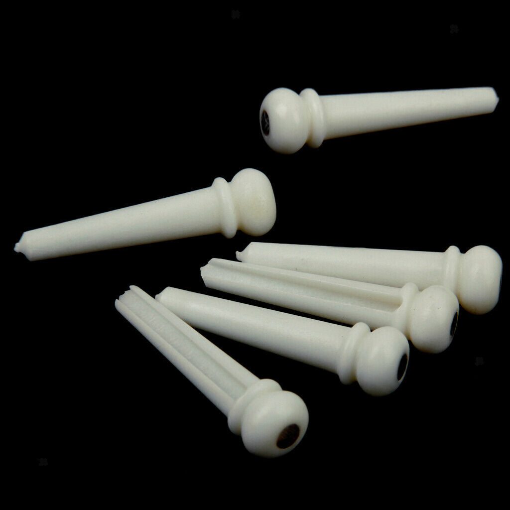 Sattle Nut Set + 6pcs Ebony Pins + 6pcs Artificial Bone Pins For