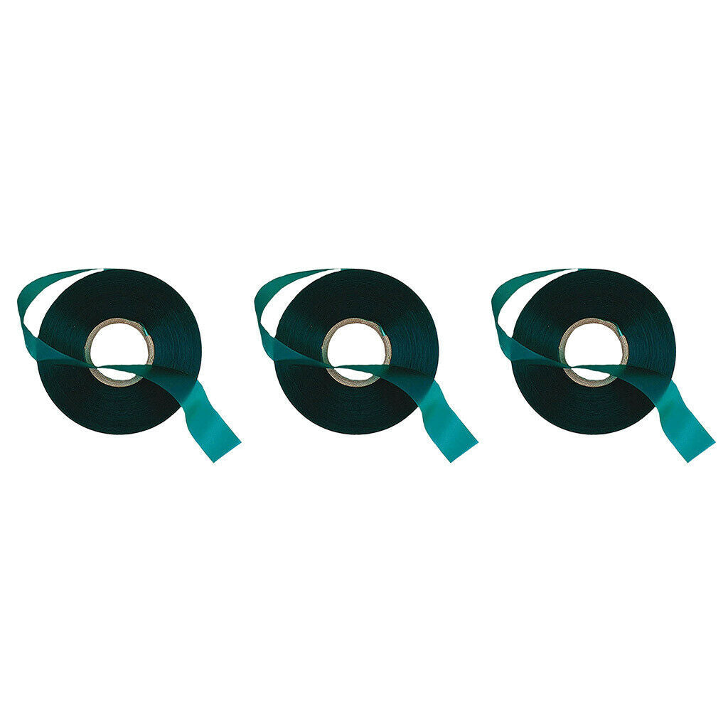 3x Garden 46m Stretch Tie Tape Green Vinyl Stake for Fruits Trees Grafting