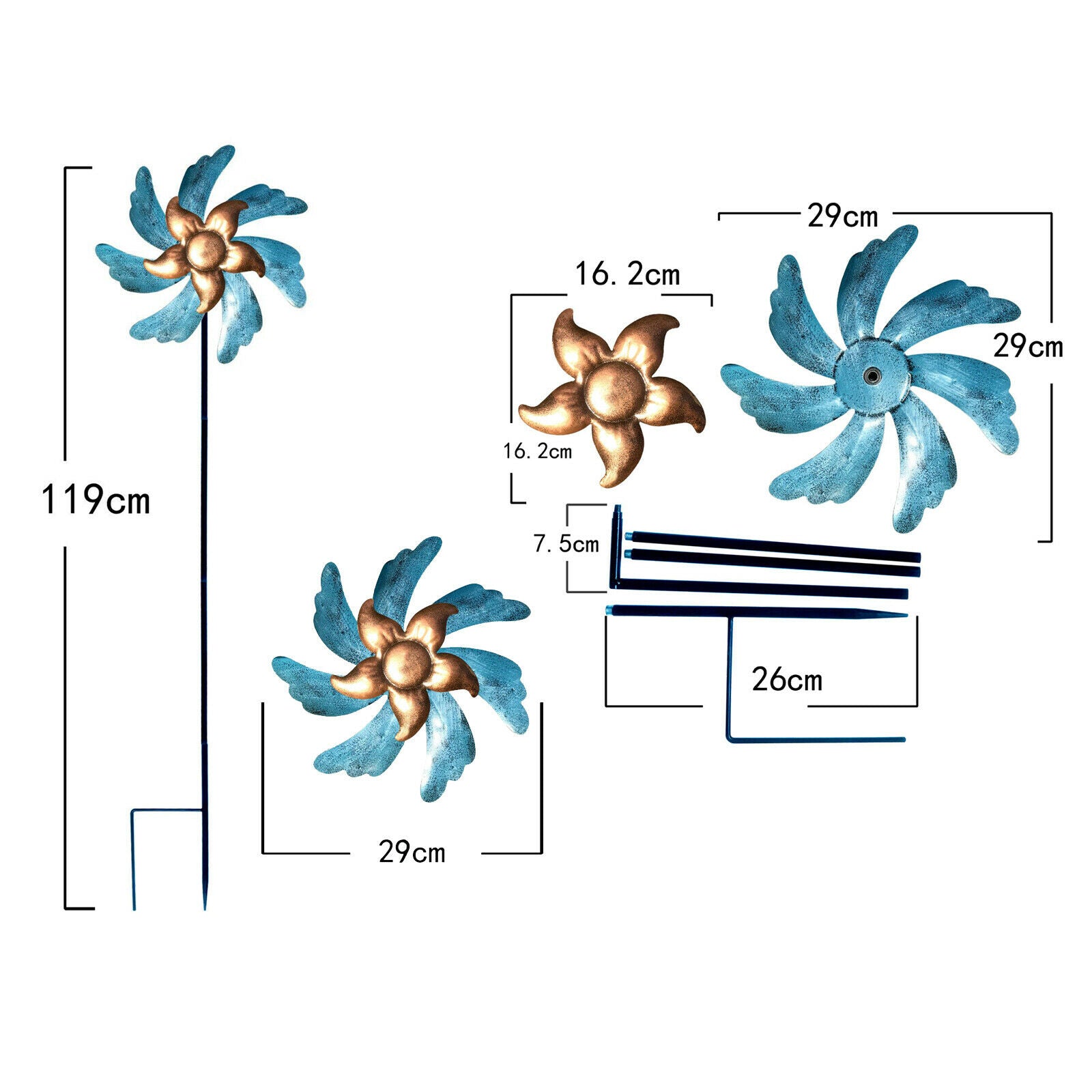 Windmill Outdoor Garden Patio Stake Holiday Decor Wind Mills Wind Catcher