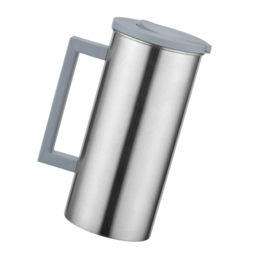 2 Pcs Stainless 1.8L / 61 Ounces/ 0.5 Gallon Water Pitcher Juice Ice Tea Jug