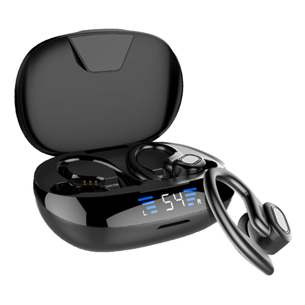 LED Display Bluetooth Eartips Headsets Sports Earphones Over Ear Sweatproof