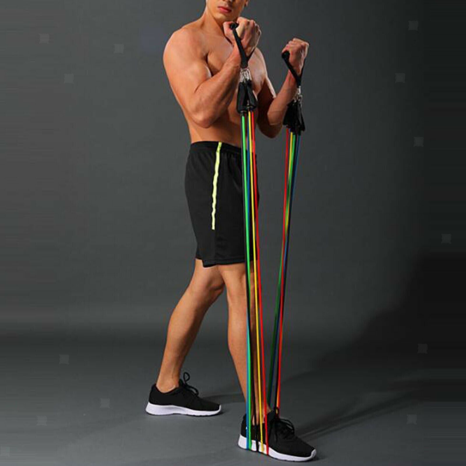 11 PCS Resistance Bands Yoga Gym Pilates Fitness Tubes Workout Men Women