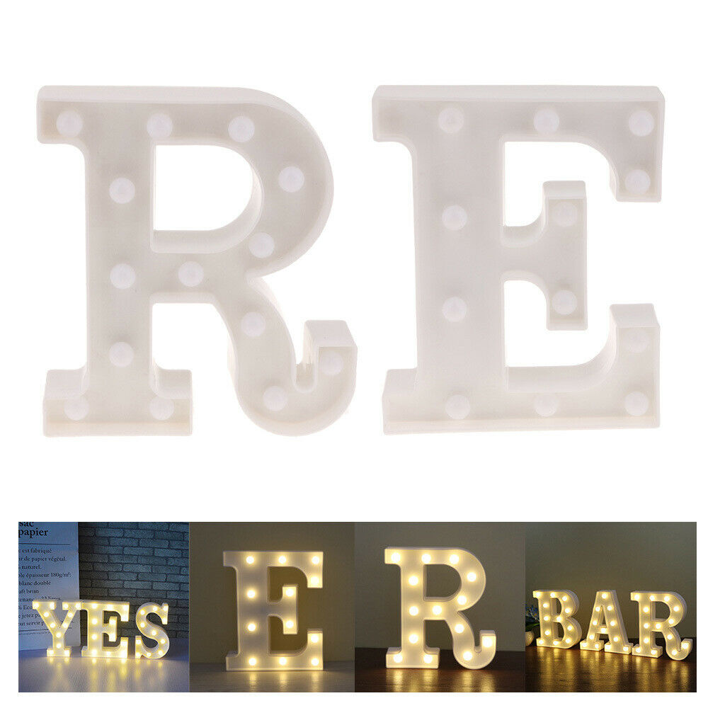 2x Romantic LED Alphabet Lights Letter Light Alphabet Signs Bedroom Decor