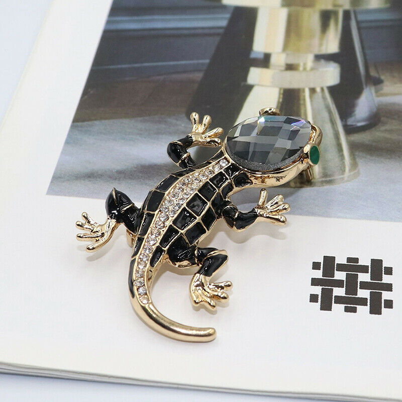 Crystal Lizard Brooches for Women Cute Fashion Animal Pin Clothes Jewelry.l8