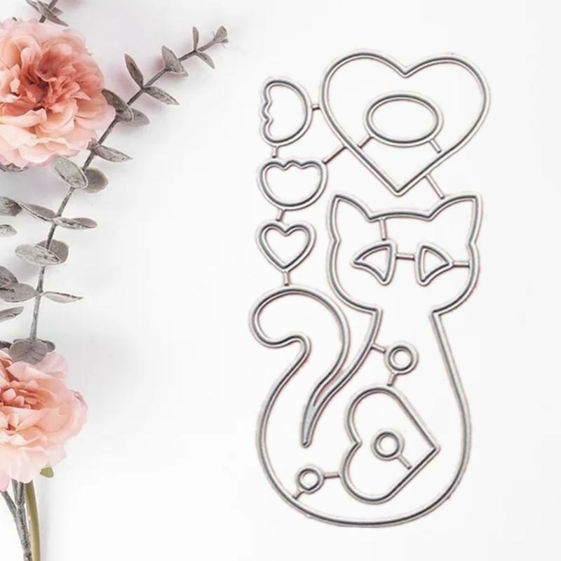 Cartoon Cat Cutting Dies Stencil DIY Scrapbooking Album Paper Template