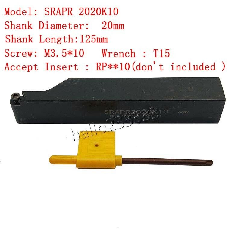 SRAPR2020K10(20mmx125mm)lathe turning tool holder for RPMT1204 inserts