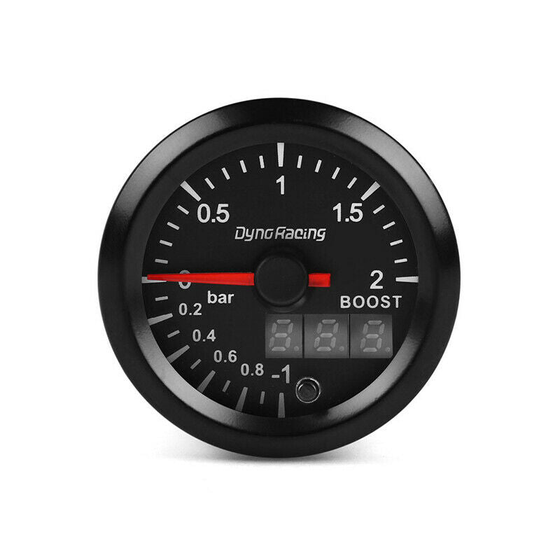 12V 52MM Car Turbocharger Boost Gauge Bar Digital Pointer Vacuum Pressure Meter