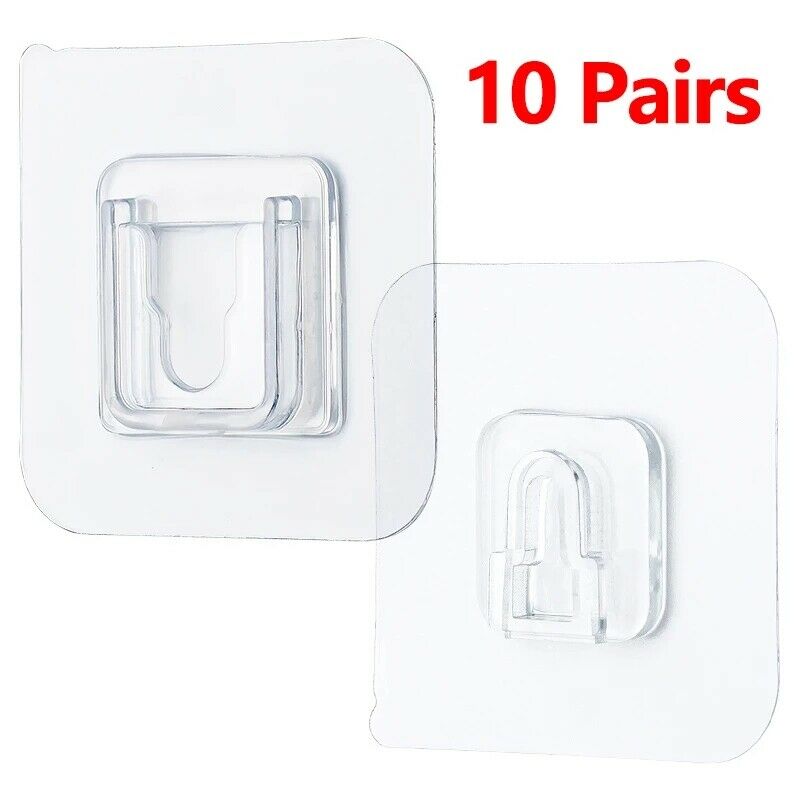 10PAIRS Double-Sided Adhesive Wall Hooks Hanger Transparent Hooks Suction Cup TL