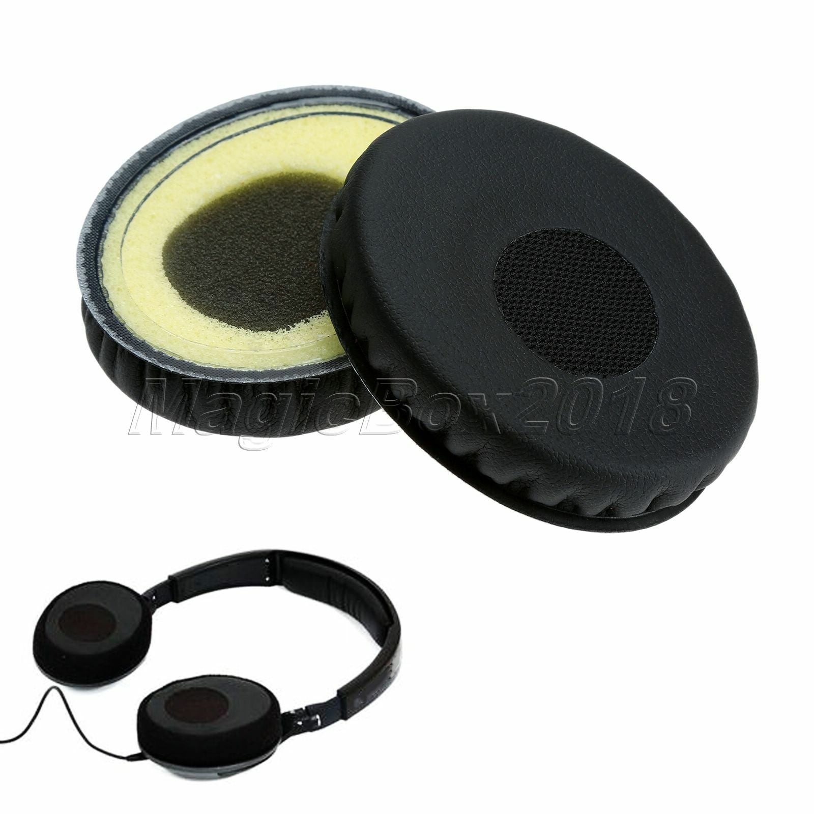 Black Leather Ear Pads Earpad Cushion For Sennheiser HD218 HD228 HD238 Headphone