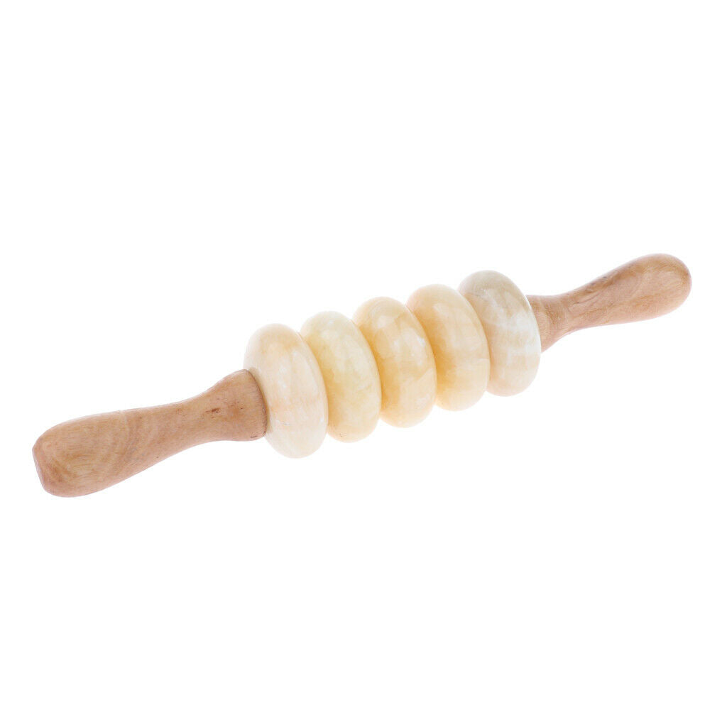 Jade Roller Massage Stick Wheel Handheld Full Body Release Myofascial Tool