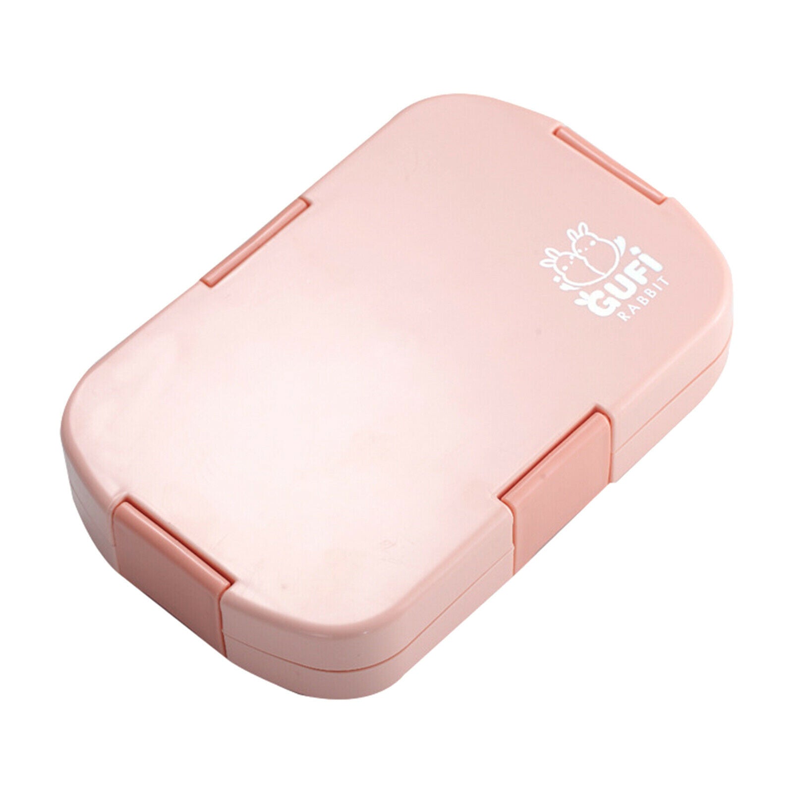 Portable ABS Kids Bento Box Outdoor Lunch Box 6 Grid Food Containers School Pink