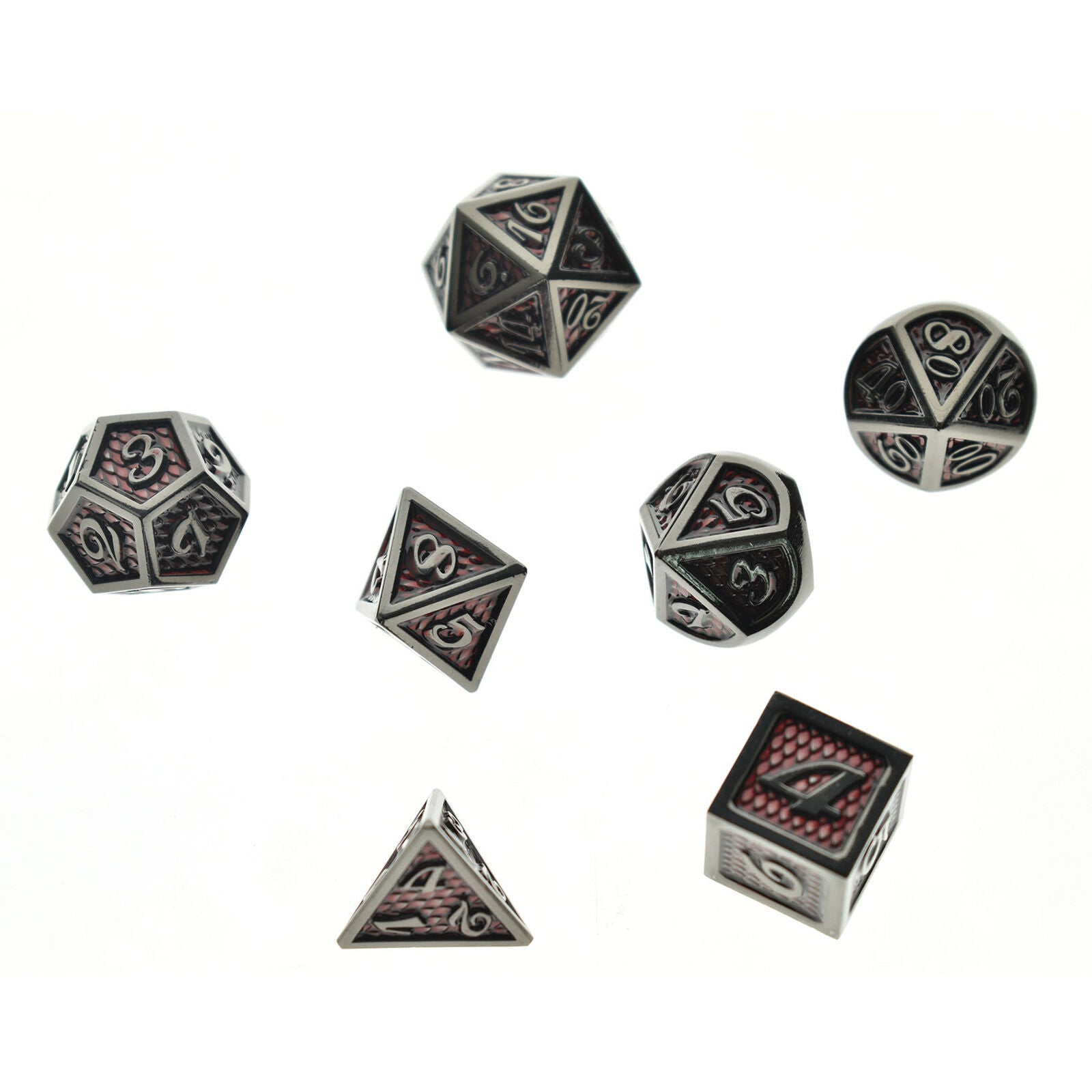 7pcs/set Metal Dice Set For RPG MTG DND Metal Polyhedral Dice Role Playing Games