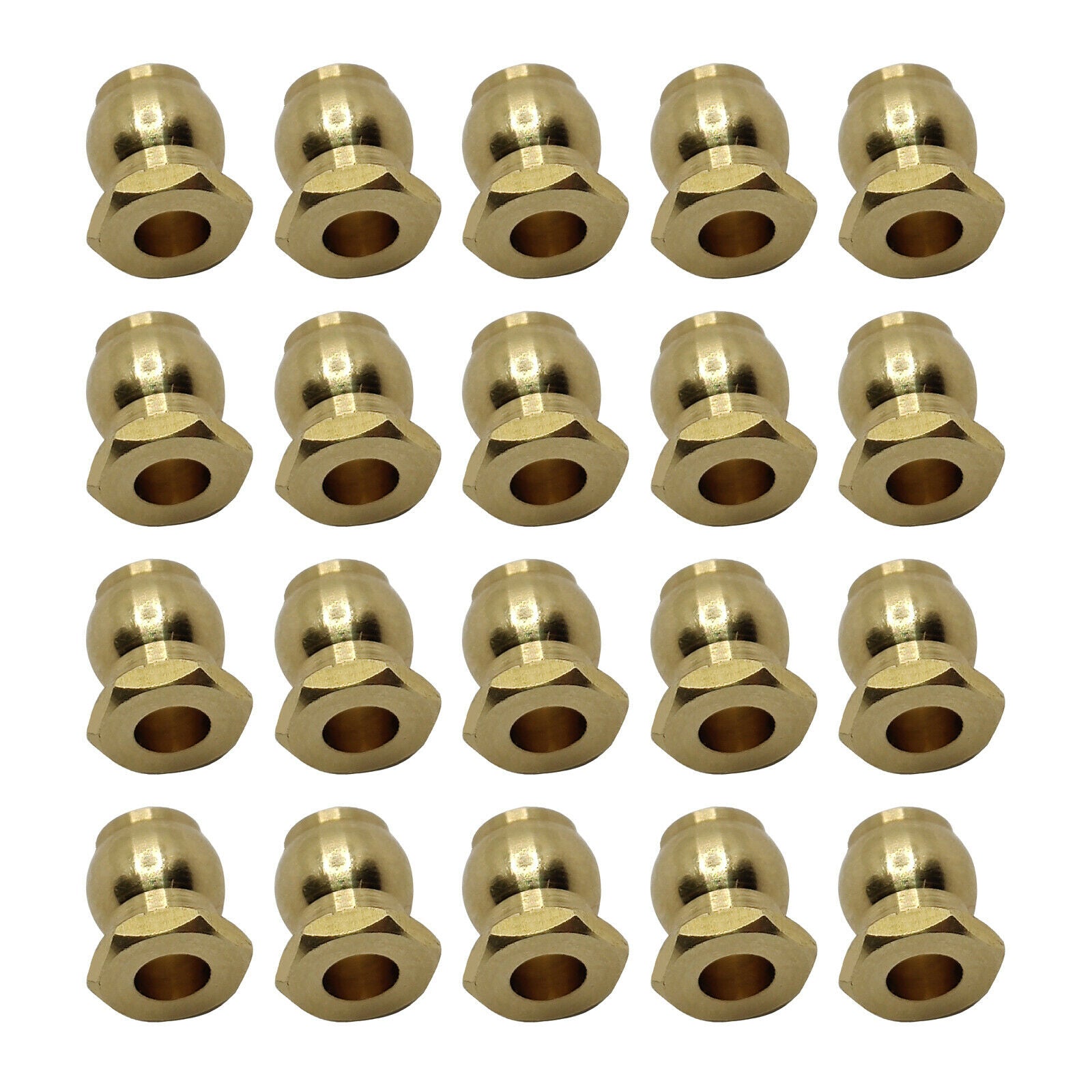 2X 20pcs M3 Brass Link Rod End Ball Joint Head For 1/10 RC Car Parts Accs