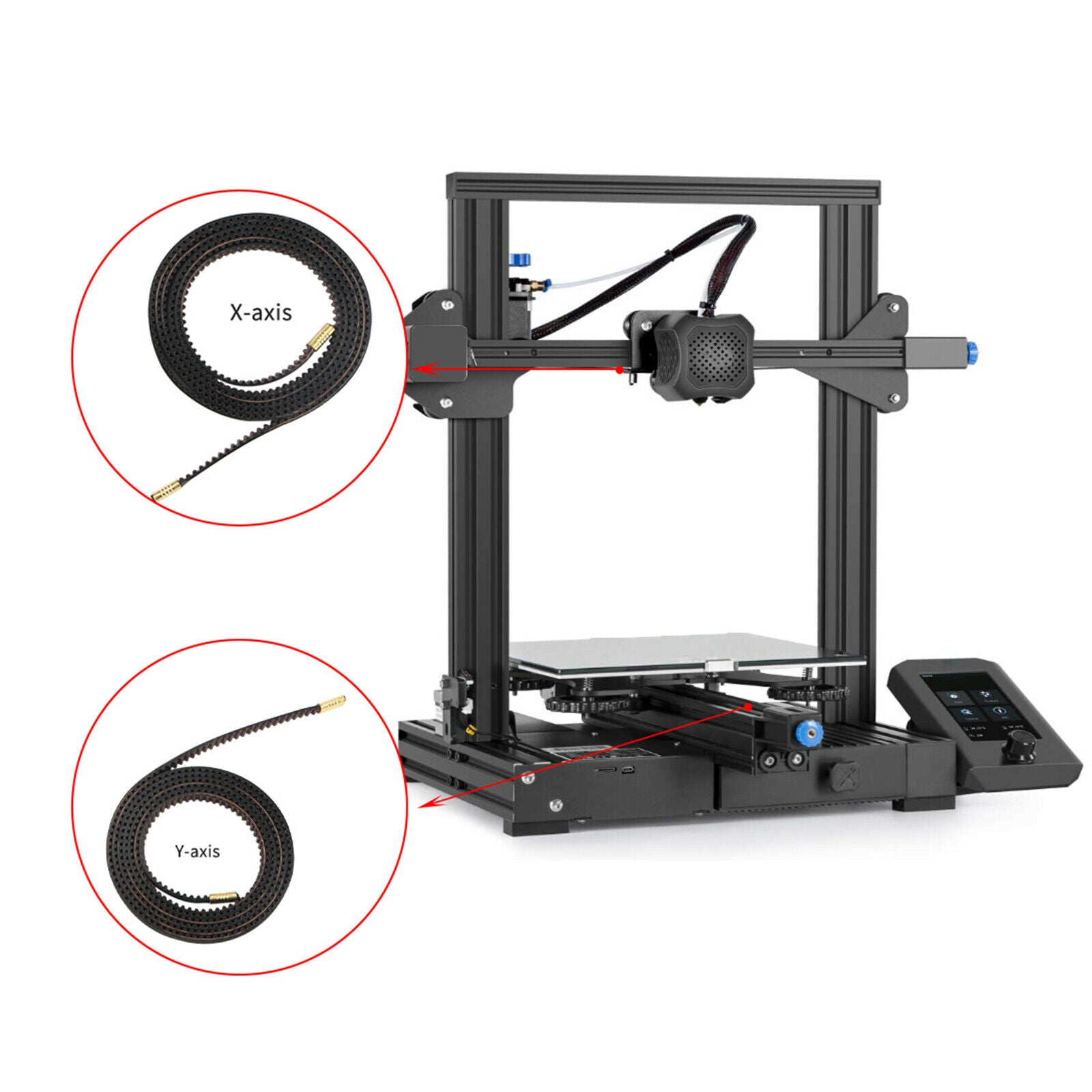 2GT Timing Belt Open Timing Belt 6mm Width X axis + Y axis for Ender 3