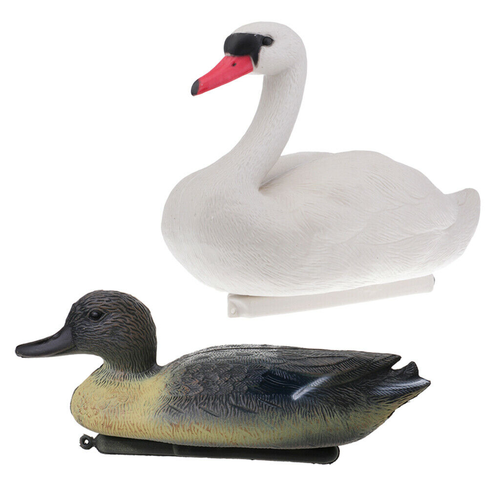2 Pieces Lifelike Duck Goose Hunting Shooting Decoy Garden Decor