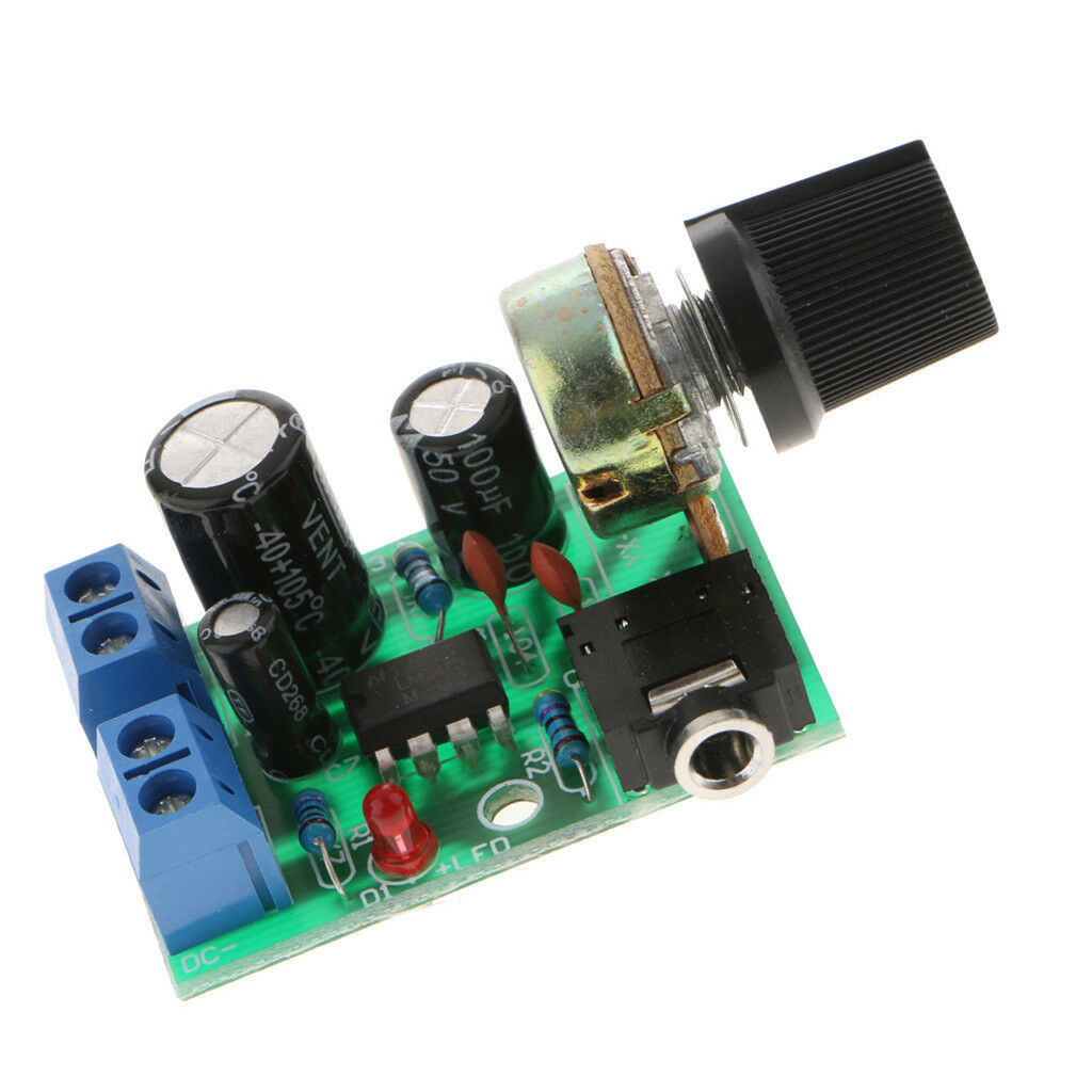 LM386 Audio Amplifier Board 0.5-10W DC3-12V Stereo AMP Module Single-Channel