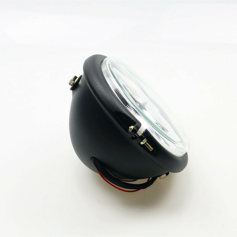 Motorcycle Sports High/Low Beam Retro Cafe Racer Blue Cirle Lights Headlight XL