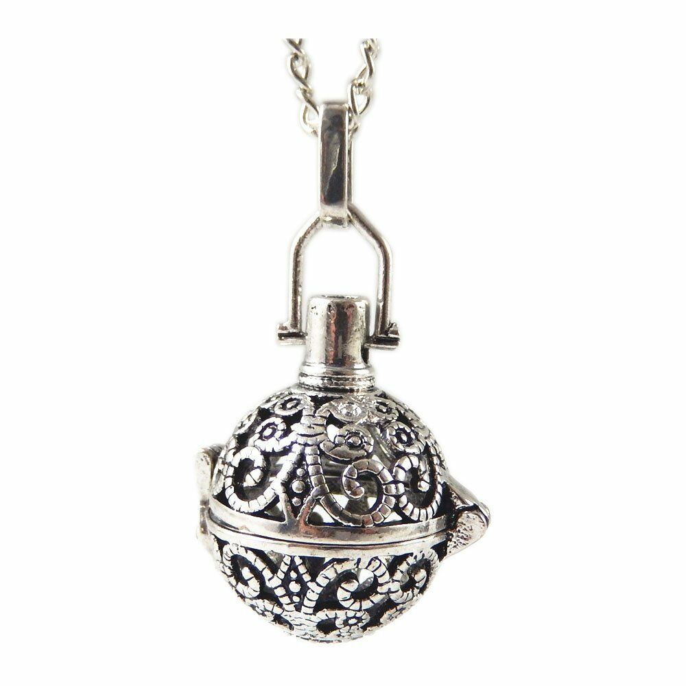 3Pcs/Pack Essential Oil Diffuser Openable Locket Pendant Necklace - Lava Stone