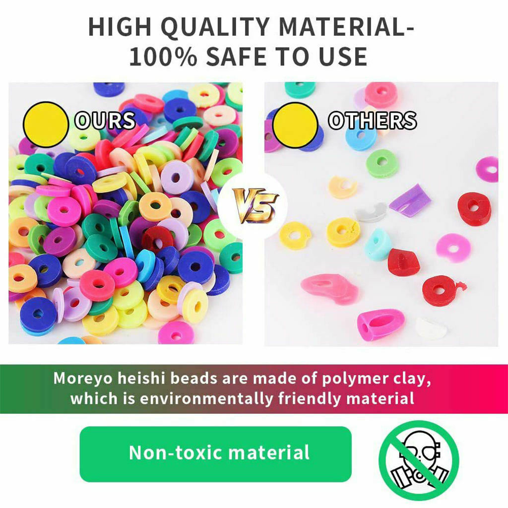 7905Pcs Clay Heishi Beads Handmade DIY Jewelry Marking Kit for 24 Colors 6mm