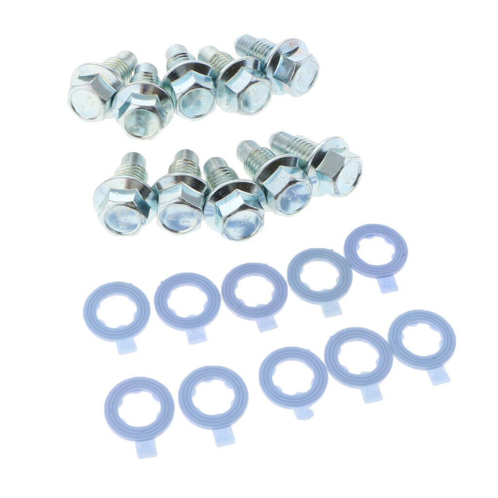 10 Sets Oil Drain Plugs Pilot Point M12x1.75 Head 15Mm For Chrysler 8132293